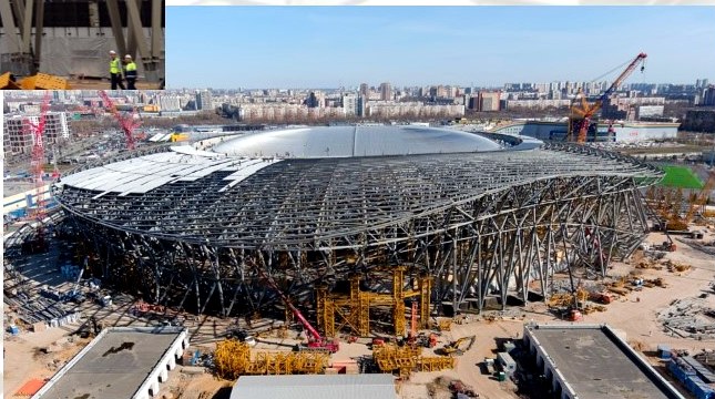 Монтаж купола СКА-Арены